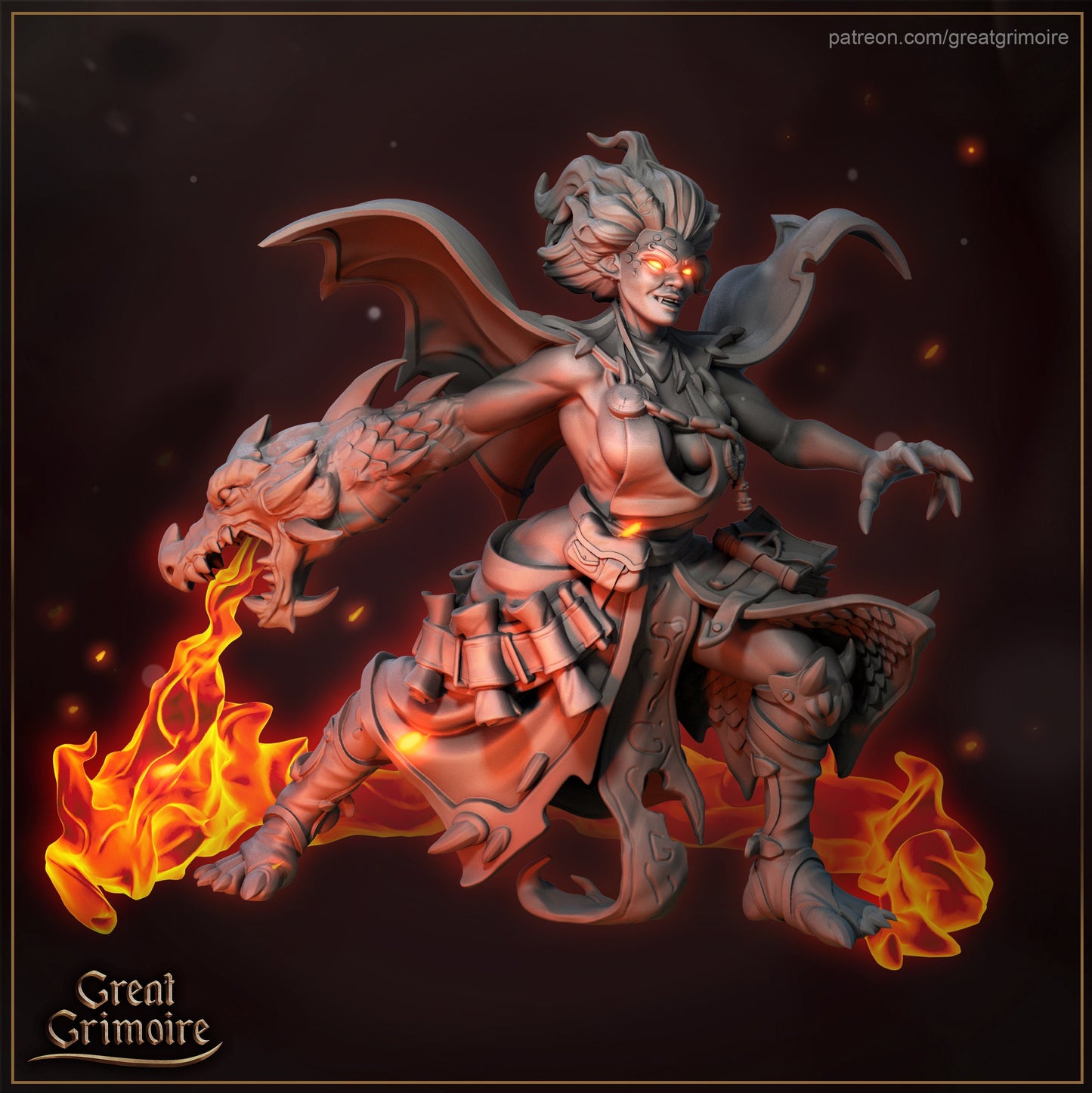 Tanis, the Dragon Heiress | Lodge of the Dark Arts | Tabletop Gaming Miniature | Great Grimoire