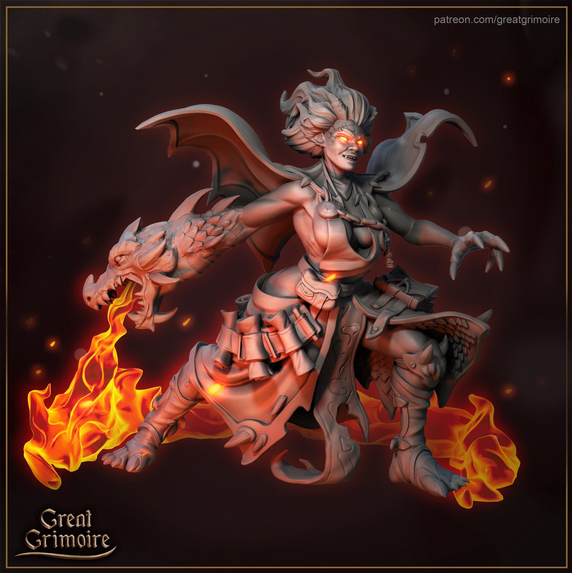 Tanis, the Dragon Heiress | Lodge of the Dark Arts | Tabletop Gaming Miniature | Great Grimoire