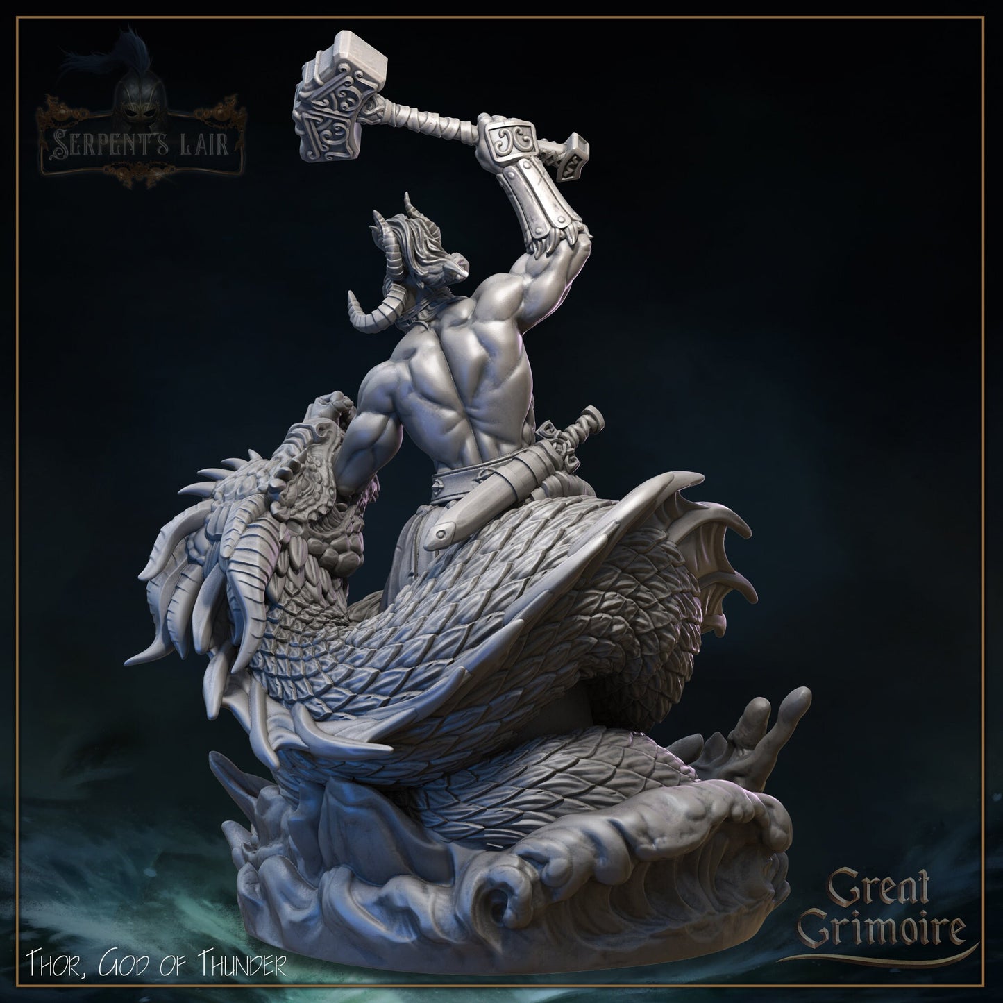 Thor, Norse God of Thunder | Serpents Lair | Tabletop Gaming Miniature | Great Grimoire