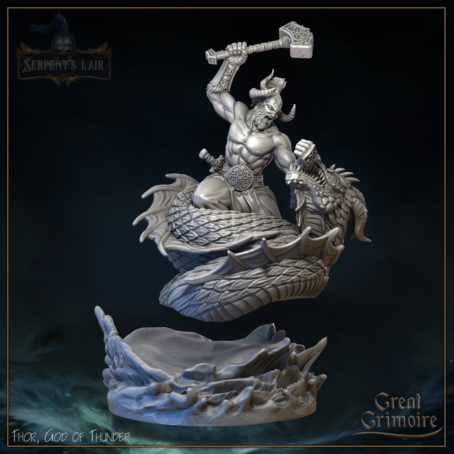 Thor, Norse God of Thunder | Serpents Lair | Tabletop Gaming Miniature | Great Grimoire