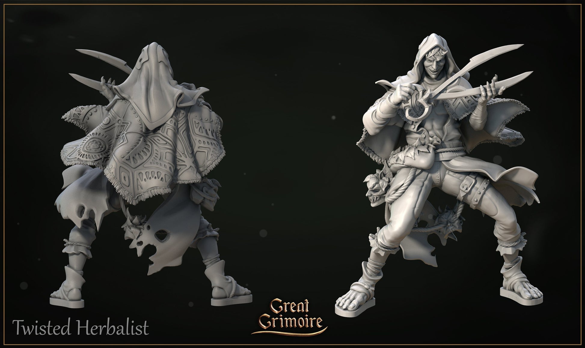 Twisted Herbalist With Carnivorous Plant | Lodge of the Dark Arts | Tabletop Gaming Miniature | Great Grimoire