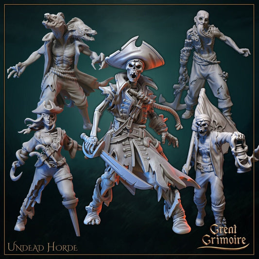 Undead Horde, Drowned Pirates | Gathering Storm | D&D Tabletop Miniature | Great Grimoire