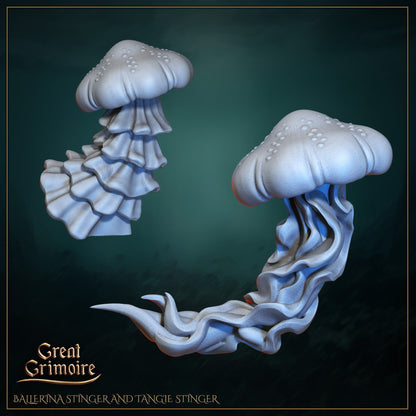 Underwater Sentinels, Jellyfish Warriors | Gathering Storm | D&D Tabletop Miniature | Great Grimoire