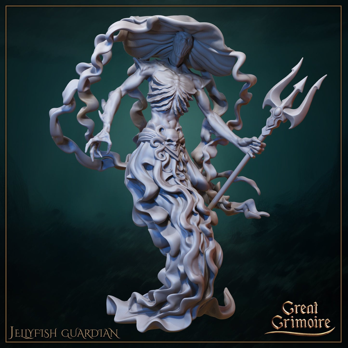 Underwater Sentinels, Jellyfish Warriors | Gathering Storm | D&D Tabletop Miniature | Great Grimoire