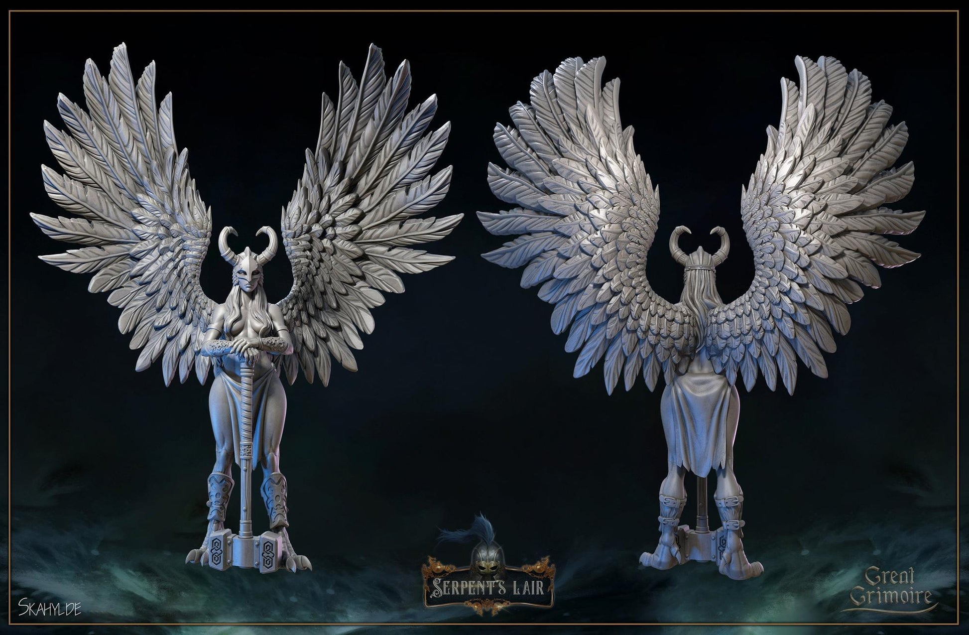 Valkyries, Choosers of the Slain | Serpents Lair | Tabletop Gaming Miniature | Great Grimoire