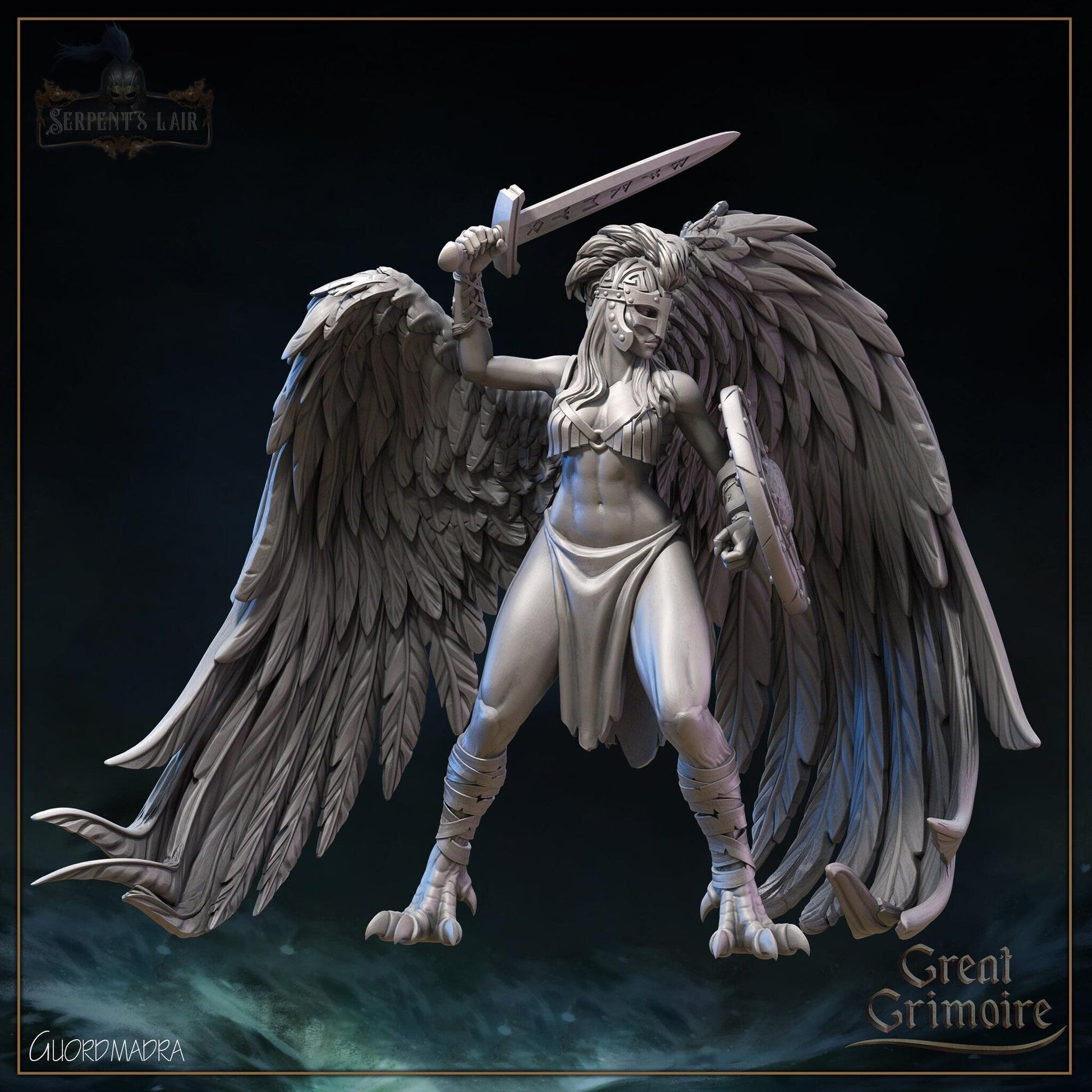 Valkyries, Choosers of the Slain | Serpents Lair | Tabletop Gaming Miniature | Great Grimoire