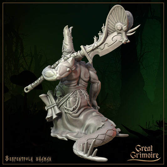 Serpentfolk Shaman | Song of the Forest | D&D TTRPG Miniature | Great Grimoire