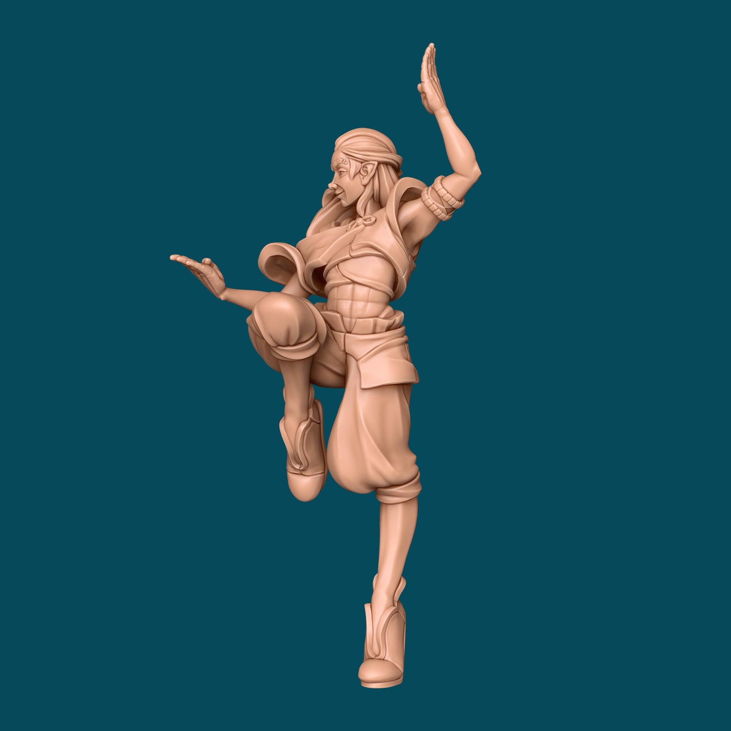 Wisp a Genasi Monk | D&D TTRPG Miniature | Awkward Penguin Minis