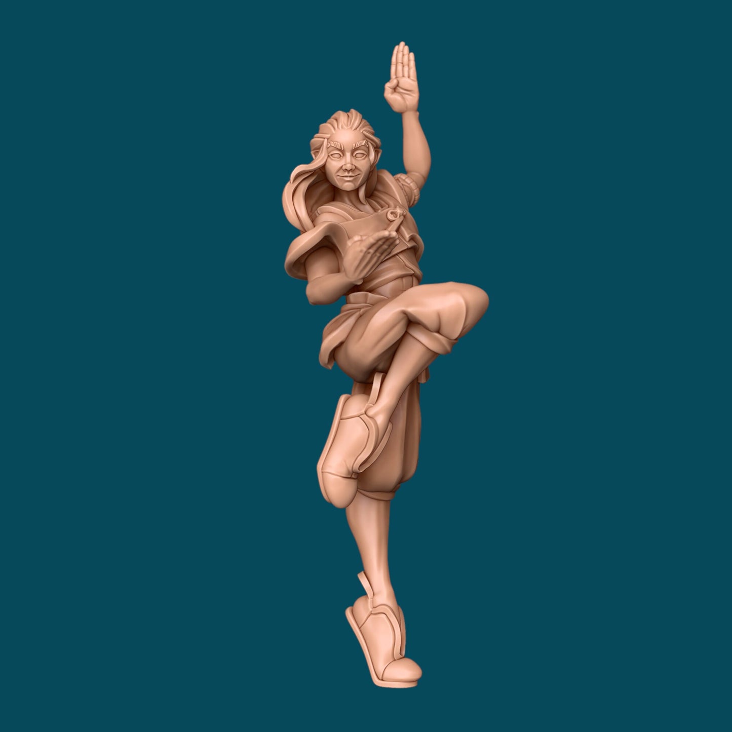 Wisp a Genasi Monk | D&D TTRPG Miniature | Awkward Penguin Minis