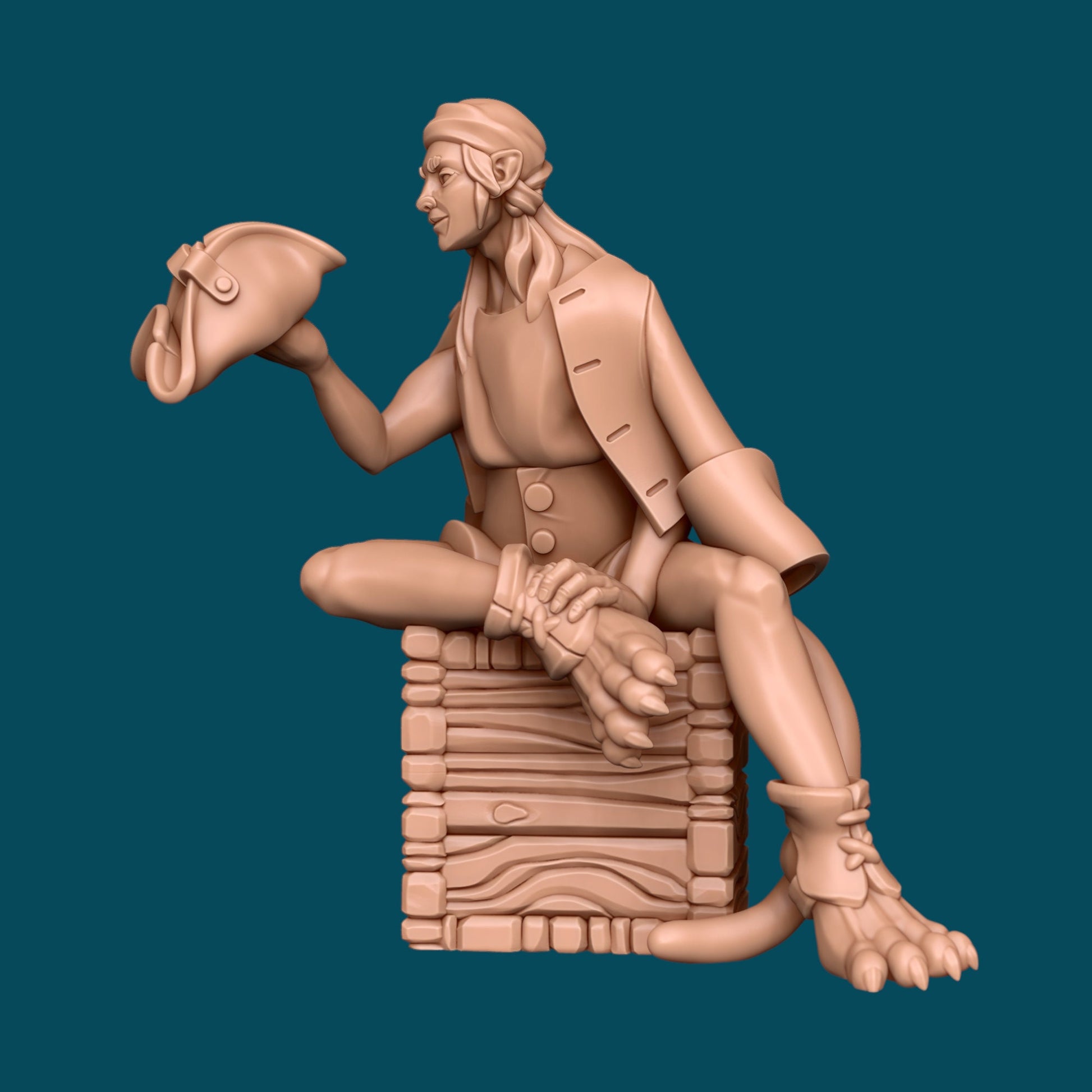 Que a Shifter Pirate | D&D TTRPG Miniature | Awkward Penguin Minis