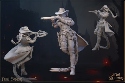 Dana Hunter | TTRPG Miniature | Great Grimoire | Unpainted, Unplated Resin 8k