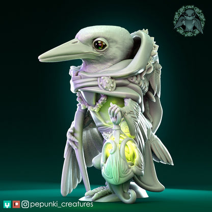 Kingfisher Druid | Tabletop or Display Scale | D&D Humblewood TTRPG Miniature | Pepunki Creatures