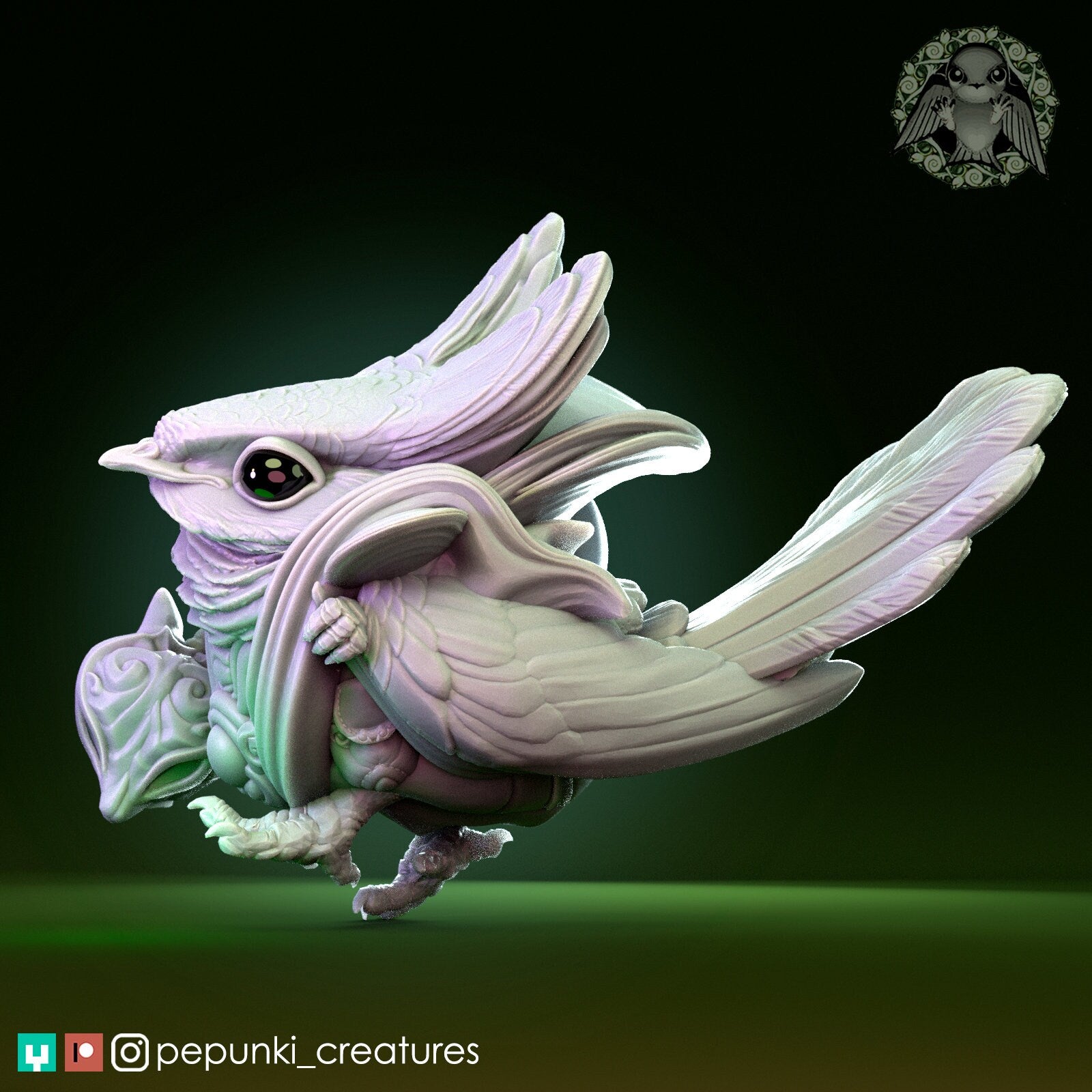 Fancy Boss Nightjar | Tabletop or Display Scale | D&D Humblewood TTRPG Miniature | Pepunki Creatures