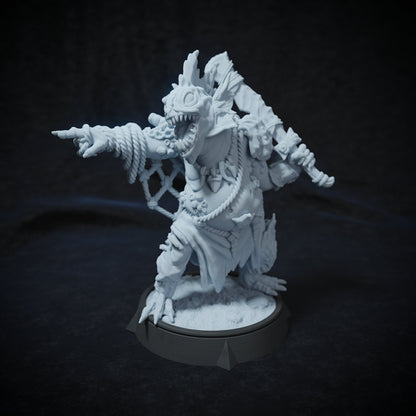 Deepfolk, Fish Monster | Tabletop or Display Scale | TTRPG Miniature | Cripta Studios