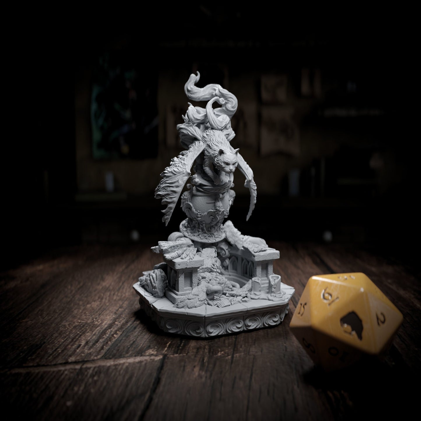 Caligo the Cat, Tressym | Tabletop or Display Scale | TTRPG Miniature | Cripta Studios
