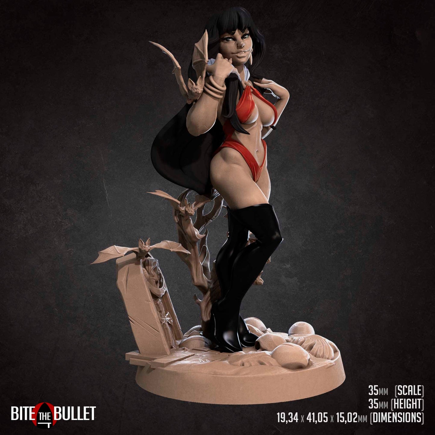 Exxotic Dawn | Vampire Bat Pinup Model Miniature | Bite the Bullet