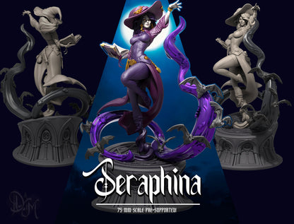 Seraphina Magic Witch Warlock | DISPLAY SCALE | D&D TTRPG Fantasy Miniature | Dungeons and Maidens