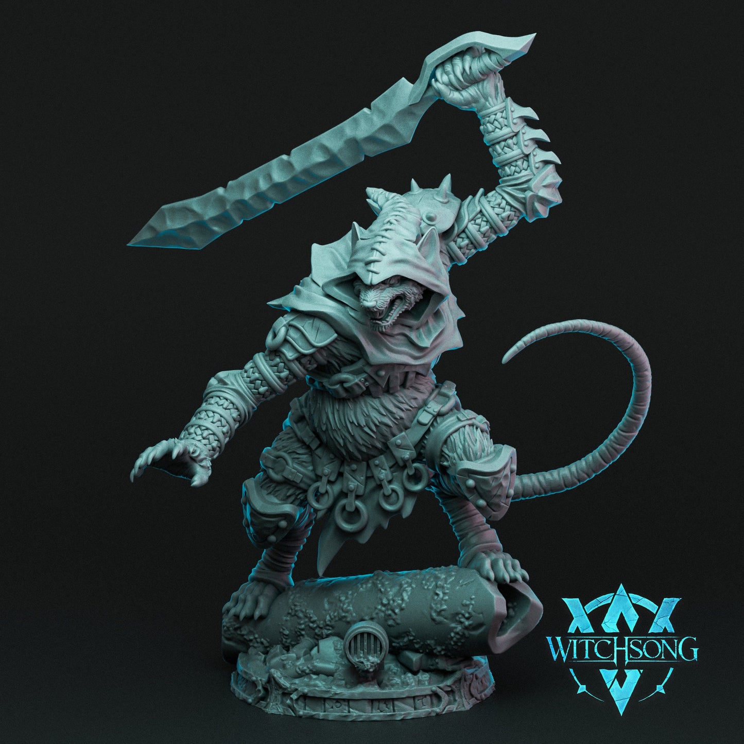 Grandrats Ratfolk Rodent People, Assassin Swordsman Brute | Mini or Bust | Monster Miniature Statue | Witchsong Miniatures