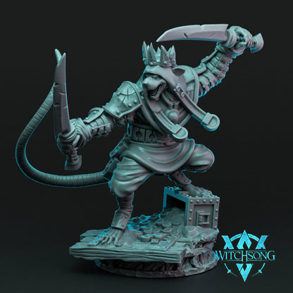 Rat King Ratfolk Rodent People | Mini or Bust | Monster Miniature Statue | Witchsong Miniatures