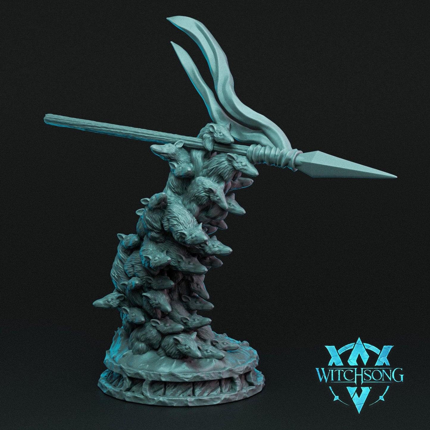 Equipped Rat Swarm Rodents Rats | TABLETOP SCALE | Monster Miniature Statue | Witchsong Miniatures