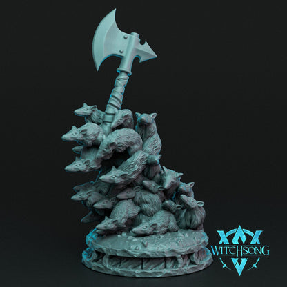 Equipped Rat Swarm Rodents Rats | TABLETOP SCALE | Monster Miniature Statue | Witchsong Miniatures