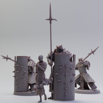 Ebon Cathedral Clergy | D&D TTRPG Miniature Dark Soldiers Clerics | Realsteone Miniatures