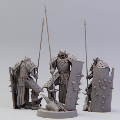 Ebon Cathedral Clergy | D&D TTRPG Miniature Dark Soldiers Clerics | Realsteone Miniatures