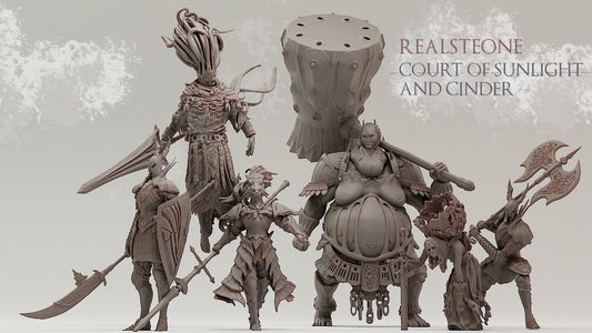 Court of Sunlight and Cinder | TABLETOP SCALE | D&D TTRPG Miniature | Realsteone Miniatures