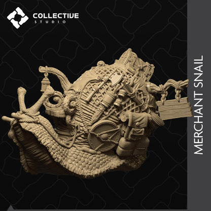 Merchant Snail, Fairy Littling Pack | Solid, Not Playable Building | D&D Tabletop Gaming Scatter Miniature | Collective Studio