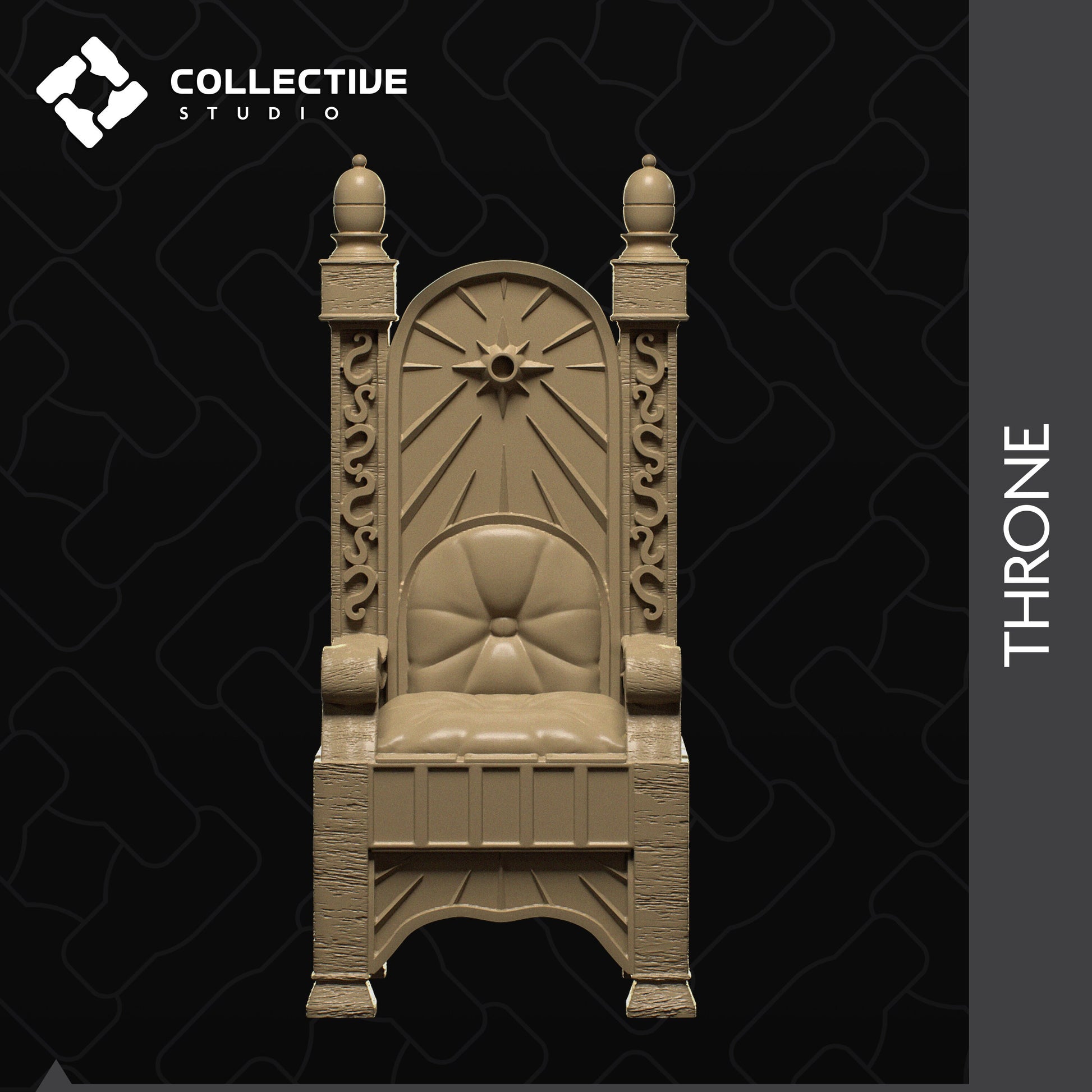 Thrones, Large, Fur, Tall, Wood | D&D Scatter | Collective Studio
