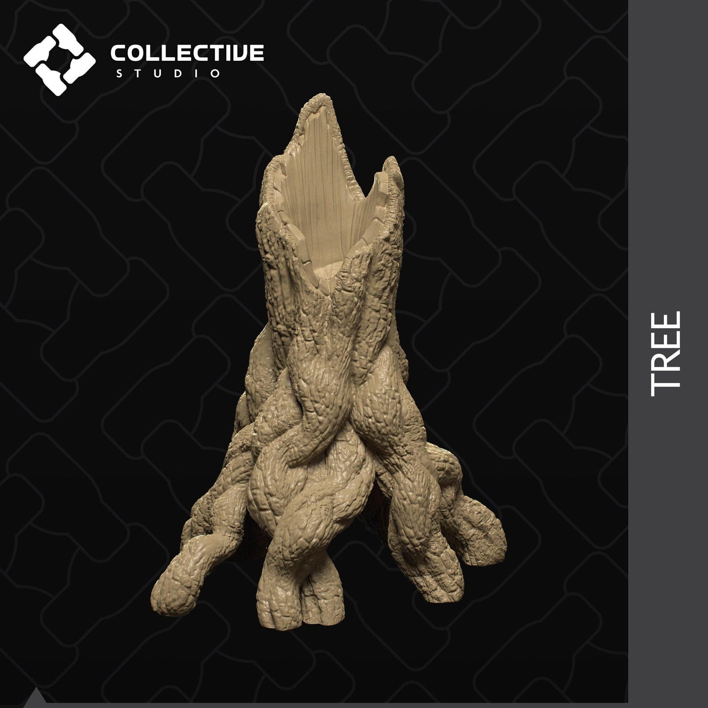 Tree, Hollow, Dead, Broken | D&D Scatter Miniature | Collective Studio