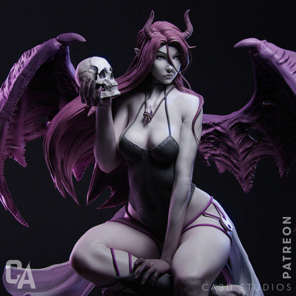 1:12 Sitting Succubus | Resin Garage Kit Sculpture Anime Video Game Fan Art Statue | CA 3D Studios