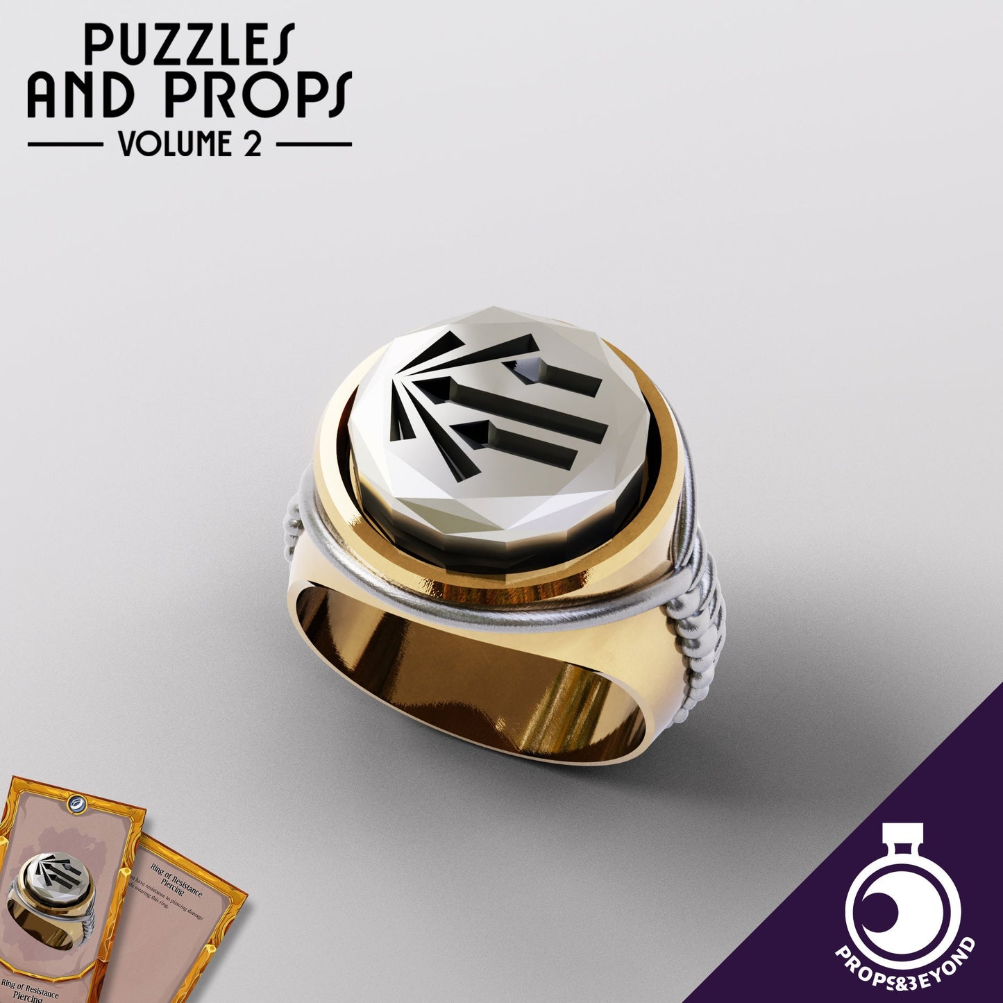 Rings of Resistance and Insert Case | DnD TTRPG LARP Gaming Prop | Puzzles & Props