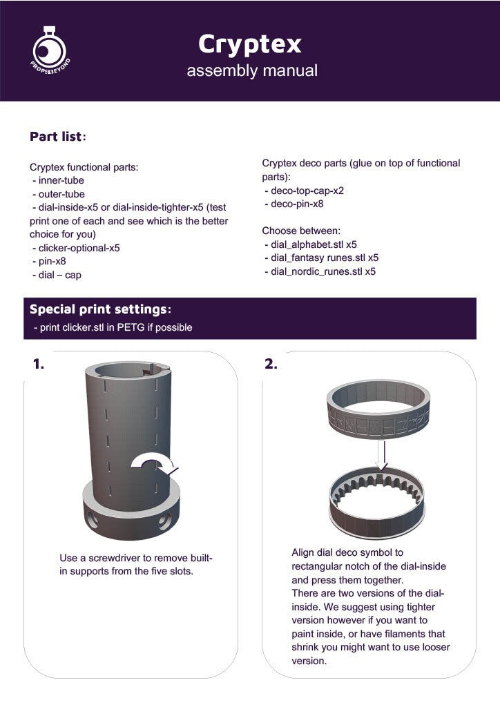 Cryptex | DnD TTRPG LARP Gaming Prop | Puzzles & Props