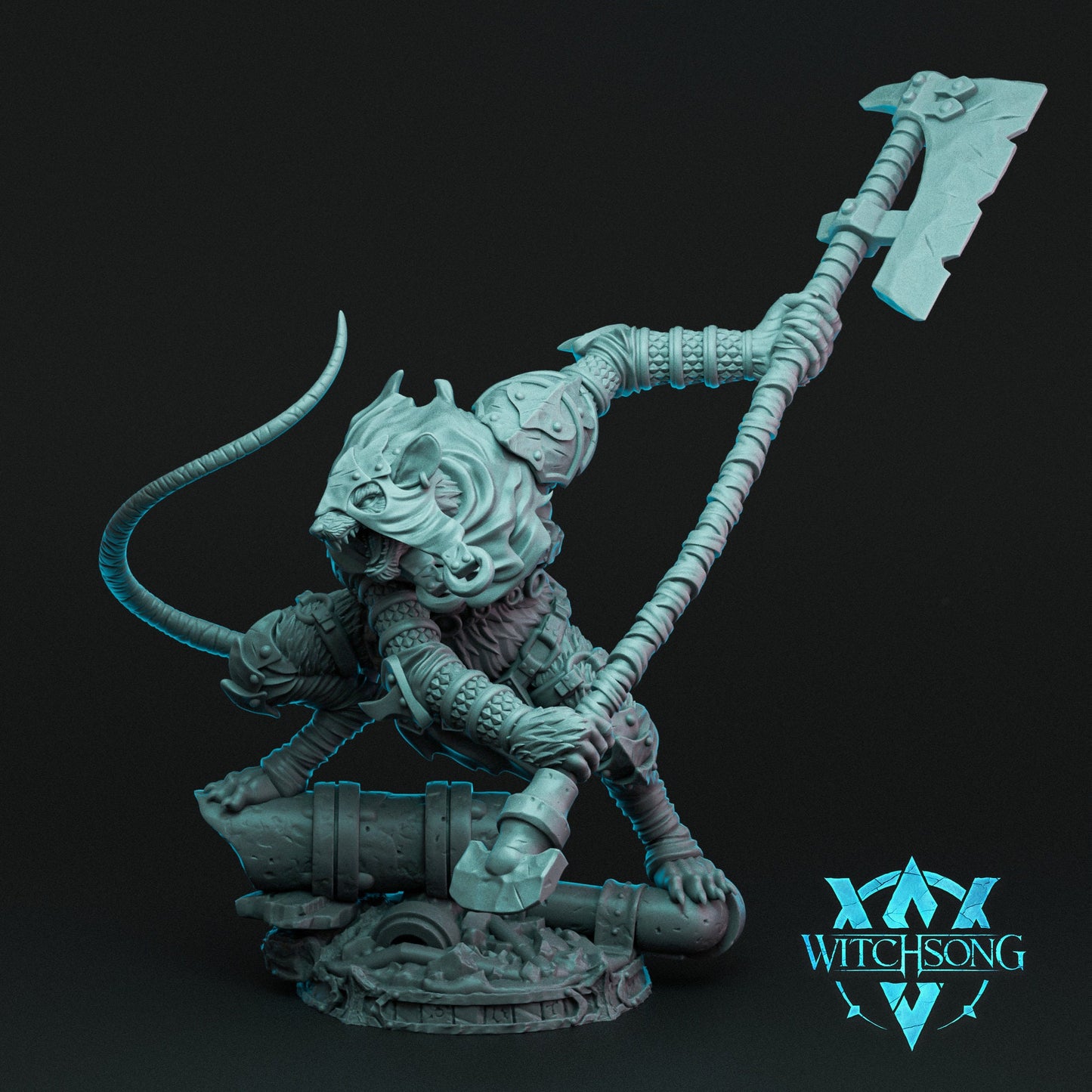 Grandrats Ratfolk Rodent People, Assassin Swordsman Brute | Mini or Bust | Monster Miniature Statue | Witchsong Miniatures