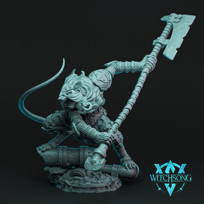 Grandrats Ratfolk Rodent People, Assassin Swordsman Brute | Mini or Bust | Monster Miniature Statue | Witchsong Miniatures