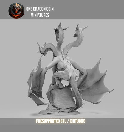 Threexia the Matriarch Hydra Dragon | TABLETOP SCALE | TTRPG Monster Miniature | Spirit of Resin Miniatures