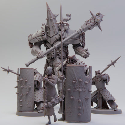 Ebon Cathedral Clergy | D&D TTRPG Miniature Dark Soldiers Clerics | Realsteone Miniatures
