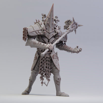 Ebon Cathedral Clergy | D&D TTRPG Miniature Dark Soldiers Clerics | Realsteone Miniatures