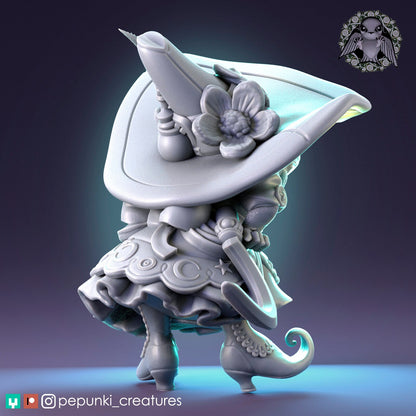 Toad Witch, Magician Warlock | Tabletop or Display Scale | D&D Humblewood TTRPG Miniature | Pepunki Creatures