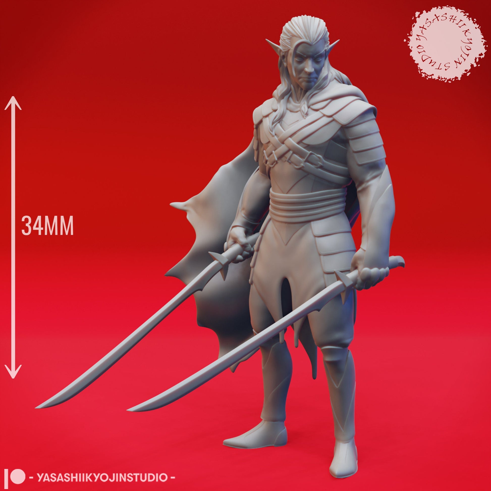 Drow | TABLETOP SCALE | TTRPG Monster Miniature | Yasashii Kyojin Studio