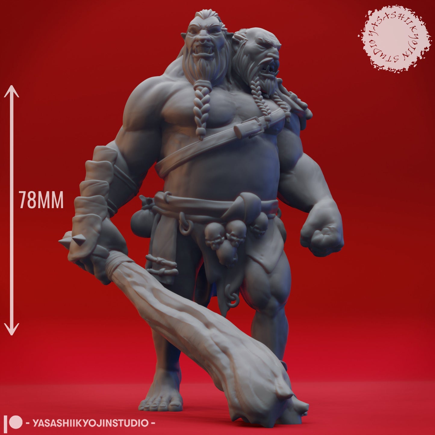 Ettin | TABLETOP SCALE | D&D TTRPG Monster Miniature | Yasashii Kyojin Studio