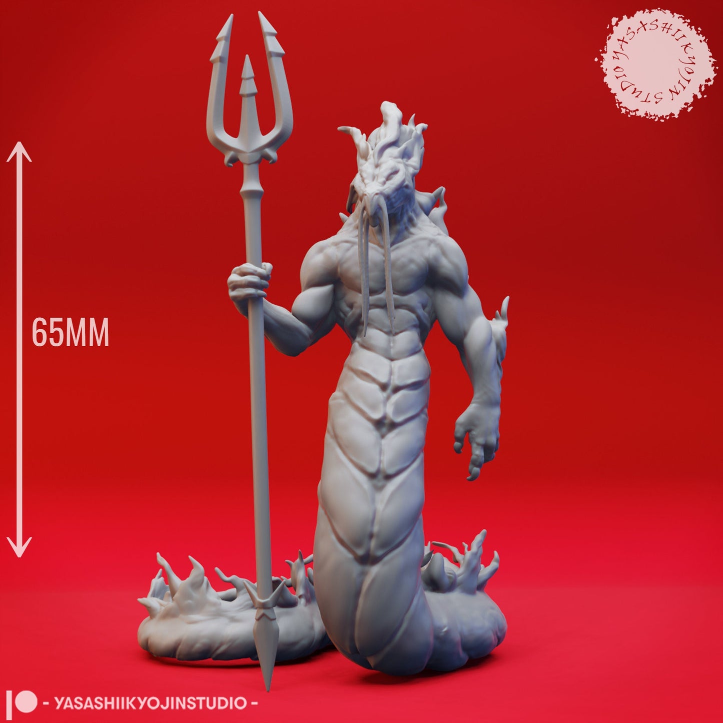 Flame Salamander | TABLETOP SCALE | D&D TTRPG Monster Miniature | Yasashii Kyojin Studio