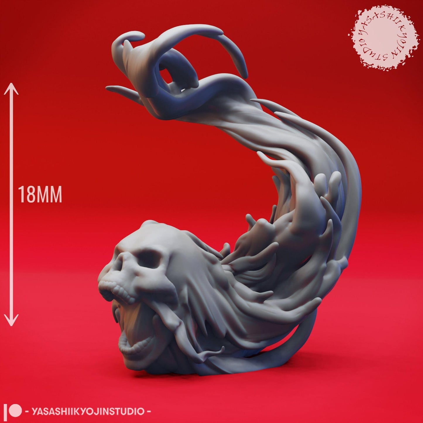 Flameskull | TABLETOP SCALE | D&D TTRPG Monster Miniature | Yasashii Kyojin Studio