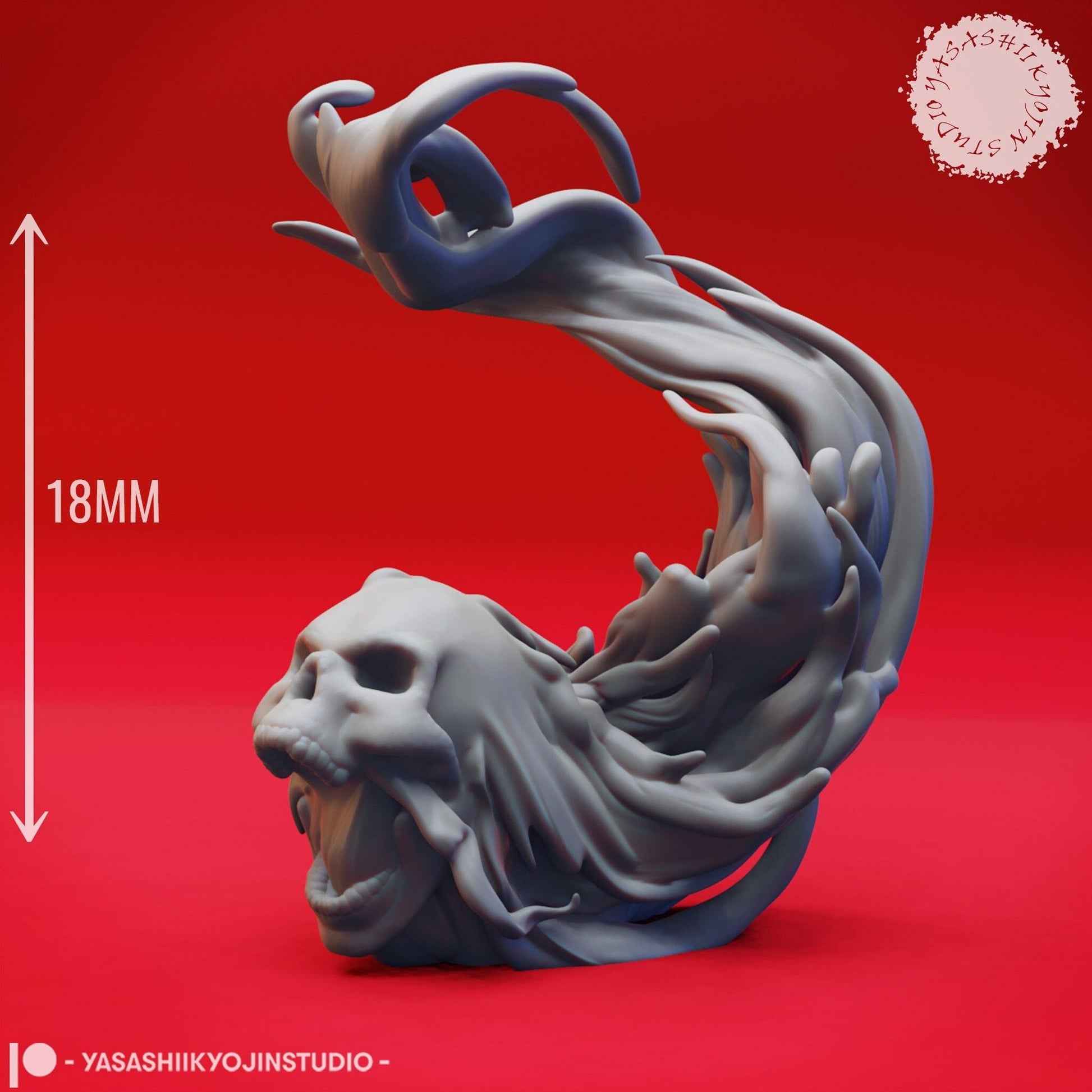 Flameskull | TABLETOP SCALE | D&D TTRPG Monster Miniature | Yasashii Kyojin Studio