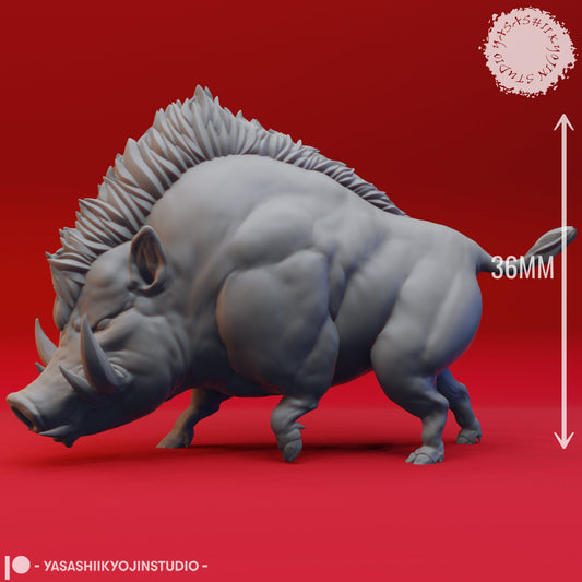 Giant Boar | TABLETOP SCALE | TTRPG Monster Miniature | Yasashii Kyojin Studio