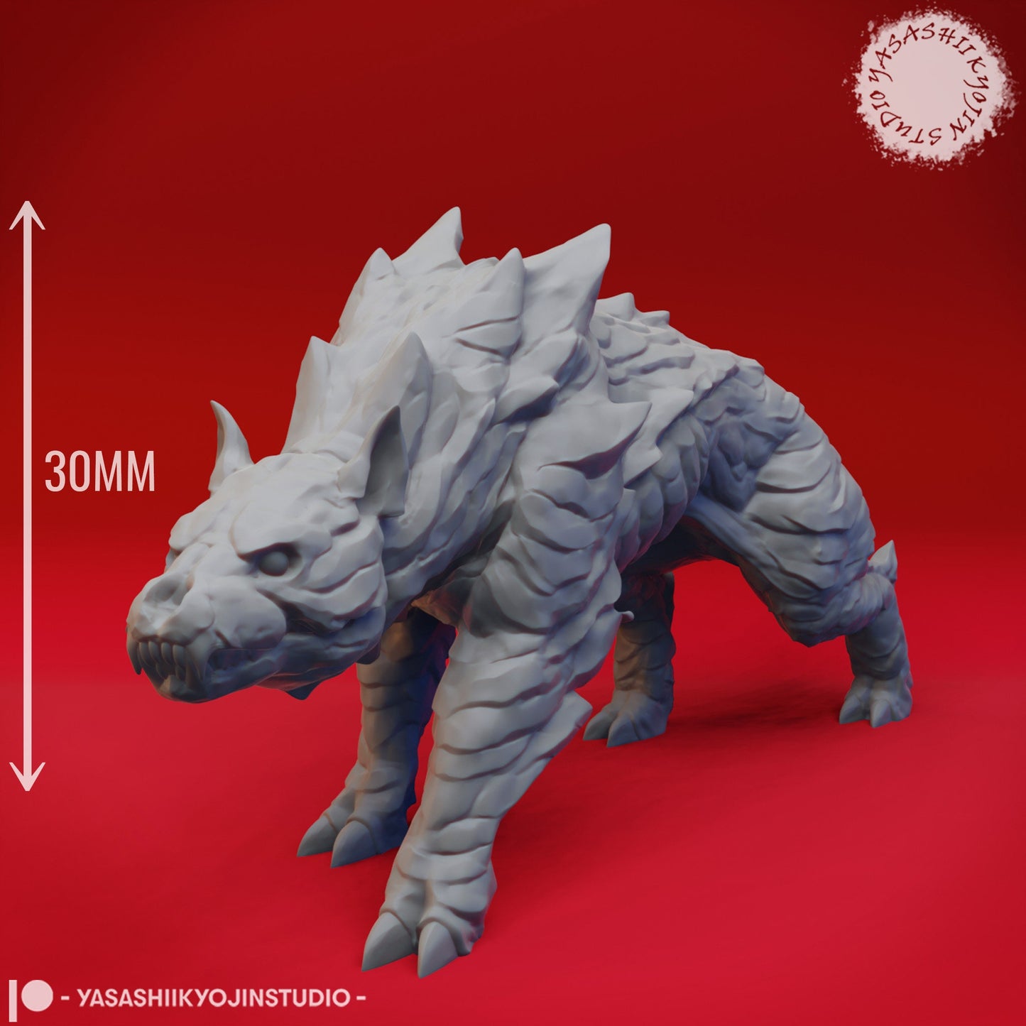 Hellhound | TABLETOP SCALE | TTRPG Monster Miniature | Yasashii Kyojin Studio