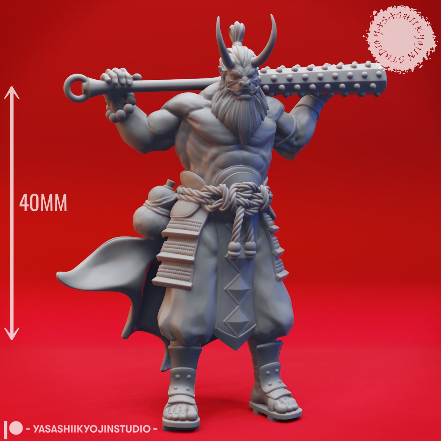 Oni | TTRPG Monster Miniature | Yasashii Kyojin Studio | Unpainted, Unplated Resin 8k