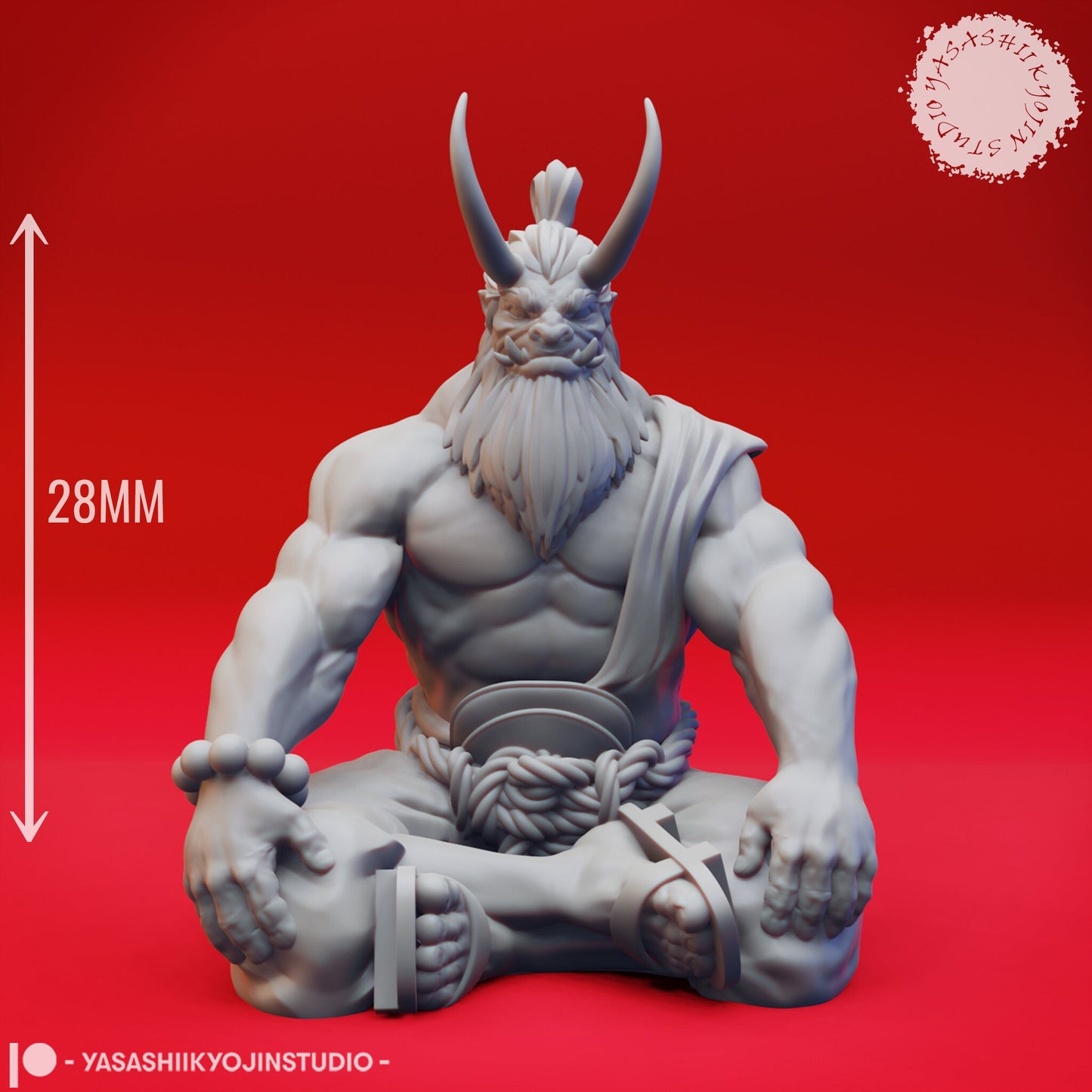 Oni | TTRPG Monster Miniature | Yasashii Kyojin Studio | Unpainted, Unplated Resin 8k