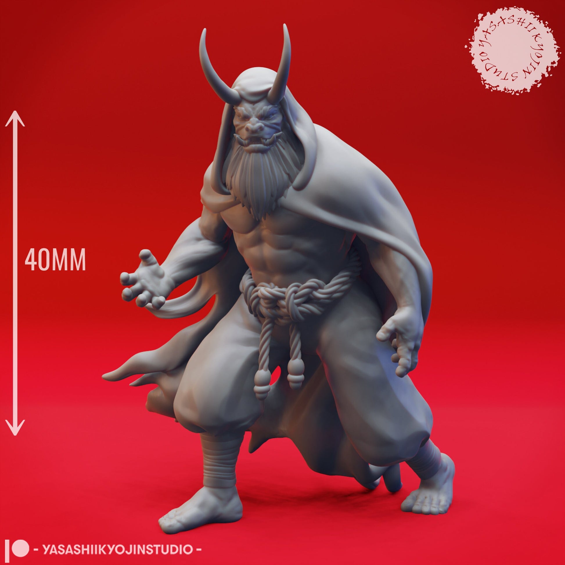Oni | TTRPG Monster Miniature | Yasashii Kyojin Studio | Unpainted, Unplated Resin 8k